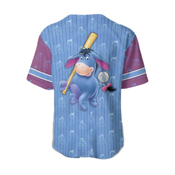 Stylish Eeyore Baseball Jersey - Unique Blue & Purple Design, Perfect For Fans! - Image 2