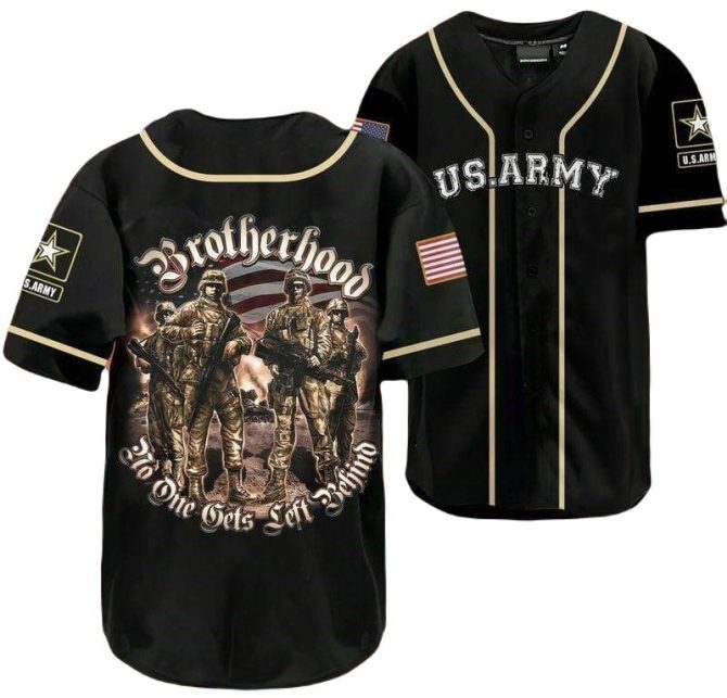 Patriotic Us Army Baseball Jersey - Honor Brotherhood, Military Pride Apparel