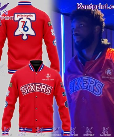 Philadelphia 76Ers Red Varsity Jacket - Stylish Nba Team Apparel For Fans