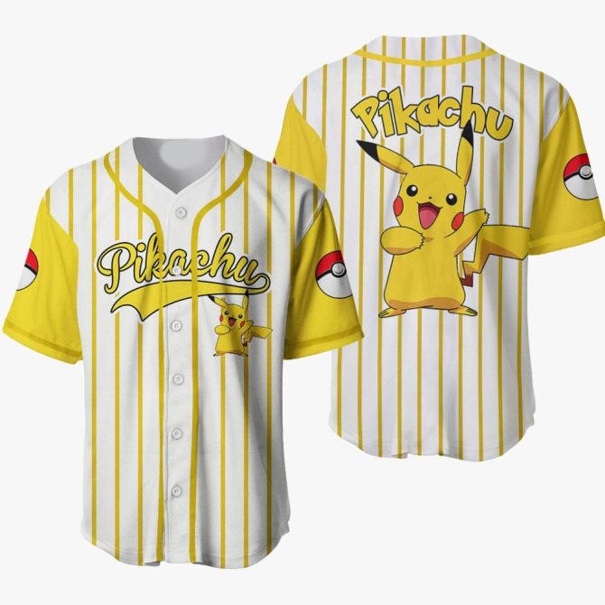 Electric Style: Pikachu Baseball Jersey – Perfect For Pokémon Fans!