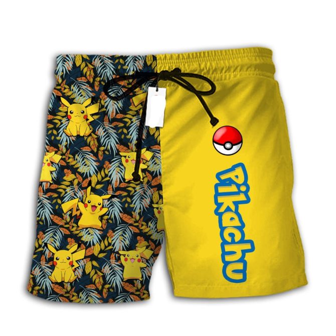 Vibrant Pikachu Swim Trunks For Kids - Pokémon Beachwear Fun! - Image 2