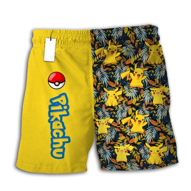 Vibrant Pikachu Swim Trunks For Kids - Pokémon Beachwear Fun! - Image 3
