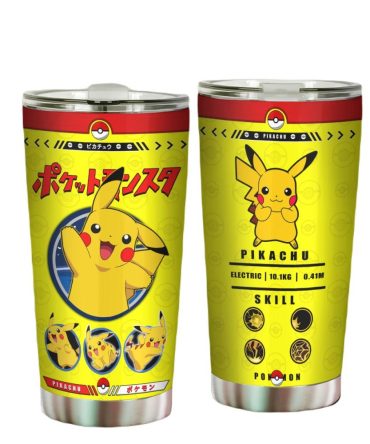 Pokémon Pikachu Stainless Steel Tumbler – Insulated Travel Mug For Hot & Cold Drinks, 20Oz, Limited Edition
