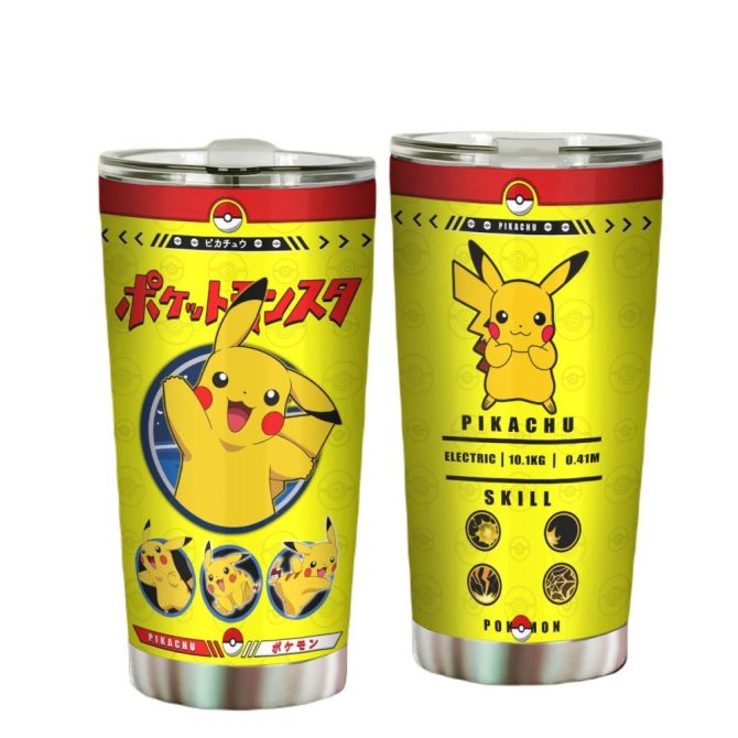 Pokémon Pikachu Stainless Steel Tumbler – Insulated Travel Mug For Hot & Cold Drinks, 20Oz, Limited Edition
