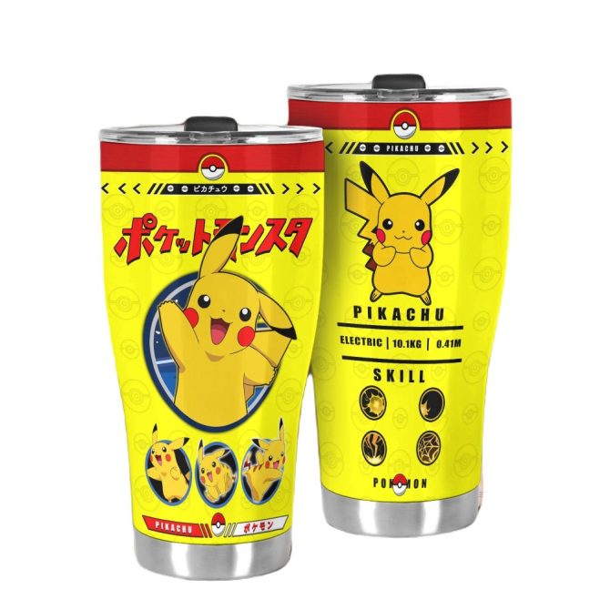 Pokémon Pikachu Stainless Steel Tumbler – Insulated Travel Mug For Hot & Cold Drinks, 20Oz, Limited Edition - Image 2