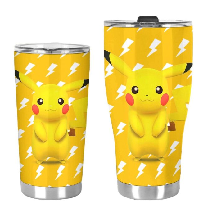 Insulated Pikachu Tumbler - 20Oz Stainless Steel Travel Mug - Keep Drinks Hot/Cold - Cute Pokémon Gift - Image 3