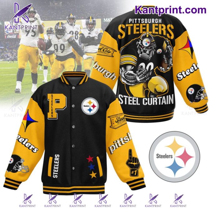 Steelers Varsity Jacket - Official Pittsburgh Football Fan Gear - Bold Design & Warm Comfort