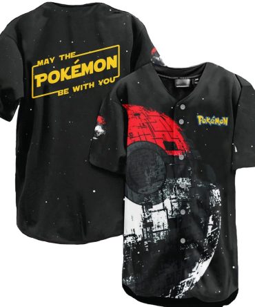 Catch 'Em All: Star Wars-Inspired Pokémon Baseball Jersey – Unique Galaxy Design