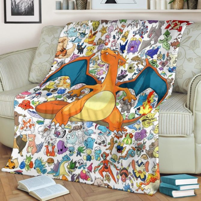 Cozy Charizard Fleece Blanket – Vibrant Pokémon Design For Fans & Collectors - Image 2