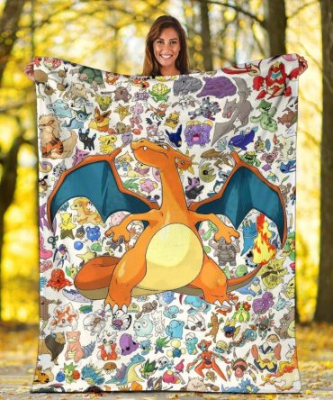 Cozy Charizard Fleece Blanket – Vibrant Pokémon Design For Fans & Collectors