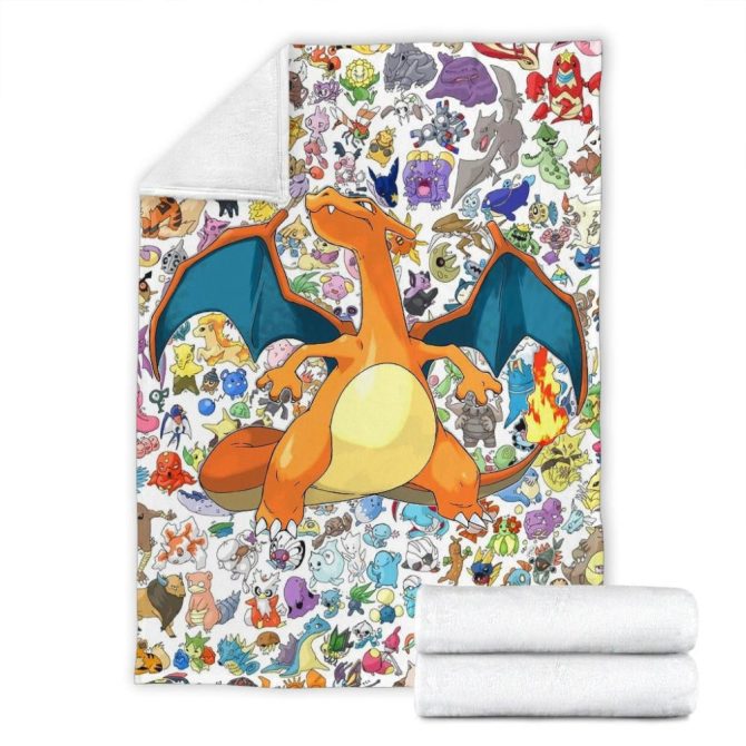 Cozy Charizard Fleece Blanket – Vibrant Pokémon Design For Fans & Collectors - Image 3
