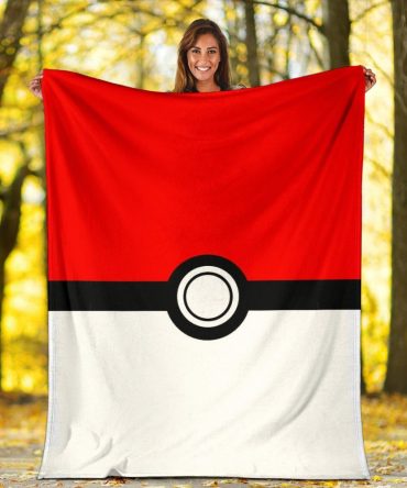 Cozy Pokéball Design Blanket - Soft, Warm & Perfect For Fans , Great Gift Idea!