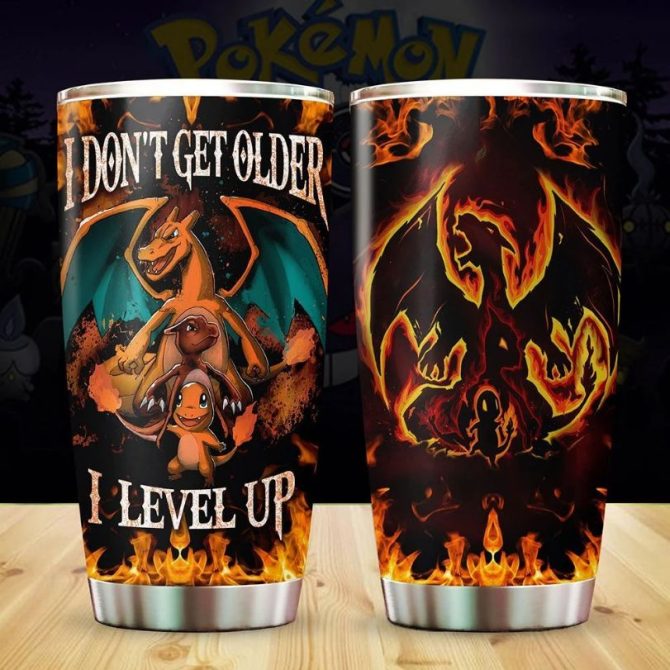 Level Up With Charizard Fire Tumbler - Perfect Gift For Pokémon Fans!