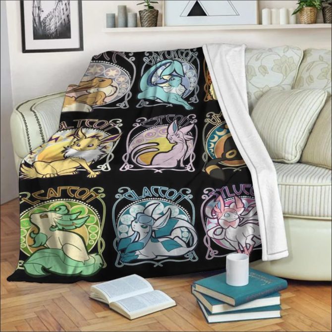 Cozy Eeveelution Fleece Blanket - Perfect Gift For Pokémon Fans! - Image 2