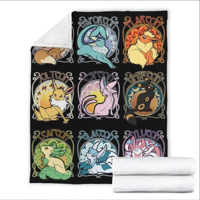 Cozy Eeveelution Fleece Blanket - Perfect Gift For Pokémon Fans! - Image 3