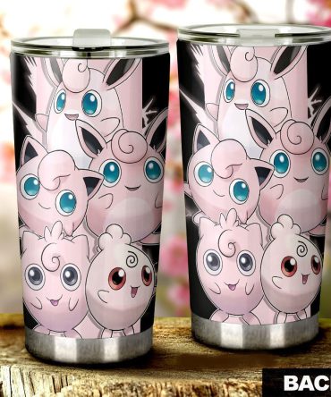 Jigglypuff Stainless Steel Tumbler - Cute Anime Travel Mug For Fans
