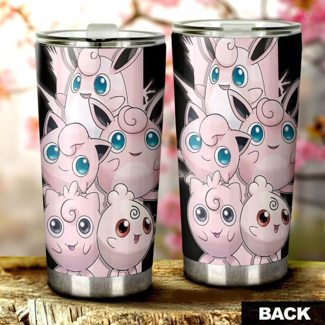 Jigglypuff Stainless Steel Tumbler - Cute Anime Travel Mug For Fans