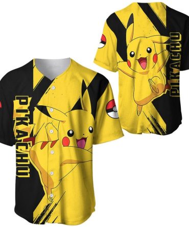 Vibrant Pikachu Baseball Jersey – Stylish Pokémon Fan Apparel For All Ages