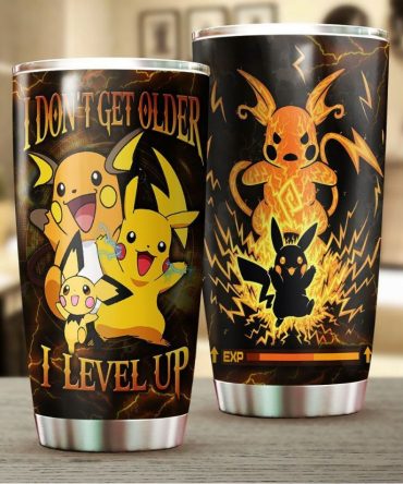 Level Up With Pikachu Tumbler - Perfect Gift For Pokémon Fans!