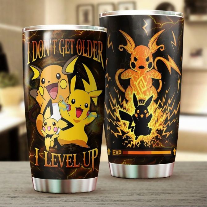 Level Up With Pikachu Tumbler - Perfect Gift For Pokémon Fans!
