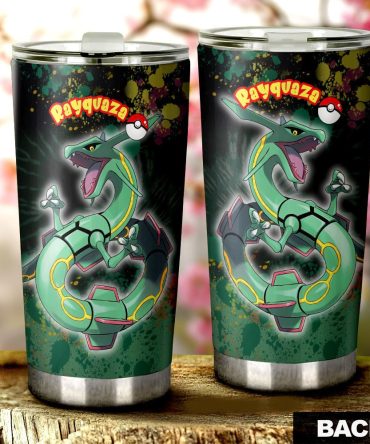 Rayquaza Stainless Steel Tumbler - Insulated Travel Mug For Pokémon Fans