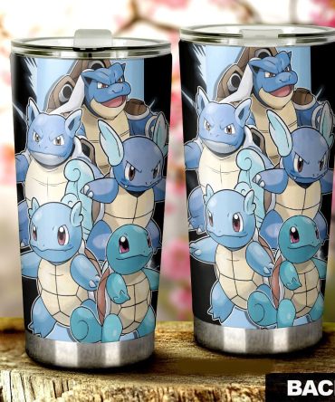 Stylish Pokémon Tumbler - Squirtle & Blastoise Design - 20Oz Stainless Steel Travel Cup