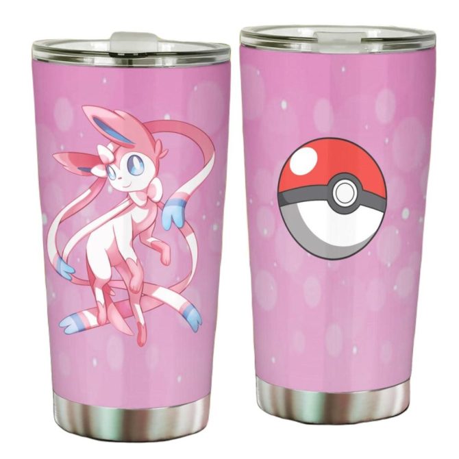 Stylish Pink Pokémon Tumbler Cup - Insulated, 20Oz, Cute Anime Design - Perfect Gift For Fans!
