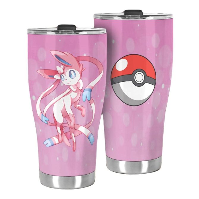 Stylish Pink Pokémon Tumbler Cup - Insulated, 20Oz, Cute Anime Design - Perfect Gift For Fans! - Image 2