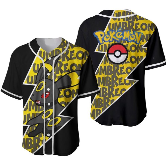 Stylish Pokémon Umbreon Baseball Jersey – Bold Design For Fans