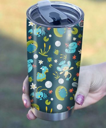 Colorful Cartoon Creatures Insulated Tumbler - 20Oz Stainless Steel Travel Mug With Lid - Perfect For Hot & Cold Drinks