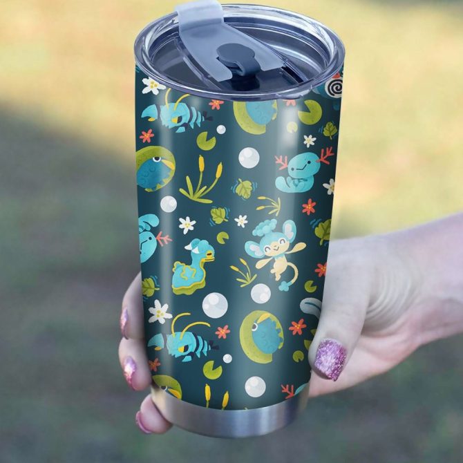 Colorful Cartoon Creatures Insulated Tumbler - 20Oz Stainless Steel Travel Mug With Lid - Perfect For Hot & Cold Drinks