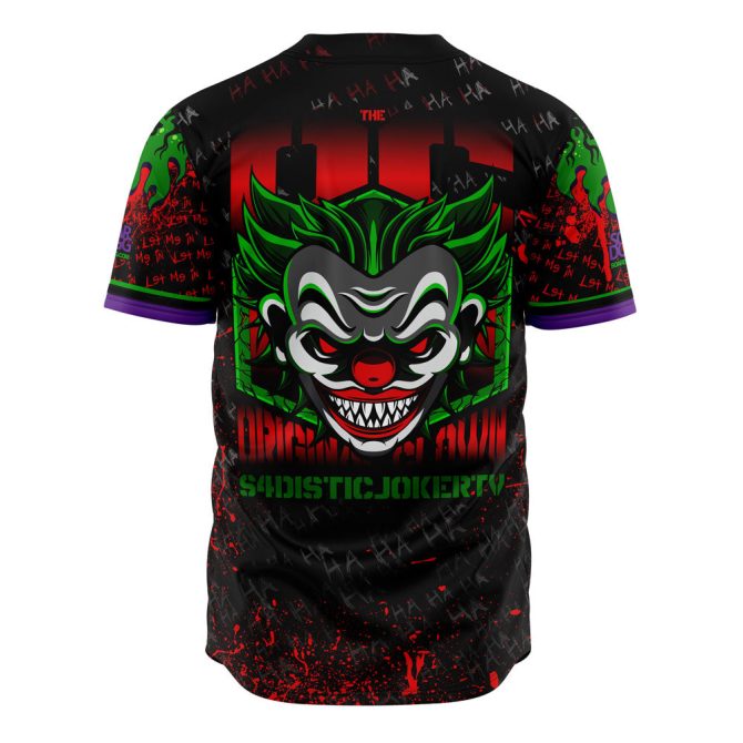 Vibrant Joker Graphic Baseball Jersey – Bold Green & Purple Design, Perfect For Fans! - Image 2