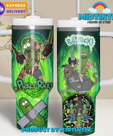 Pickle Rick Travel Mug – Insulated, Leak-Proof, Express Delivery , Midtintee