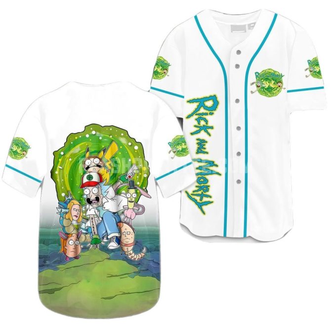 Rick And Morty Baseball Jersey - Vibrant Cartoon Fan Gear For Ultimate Style