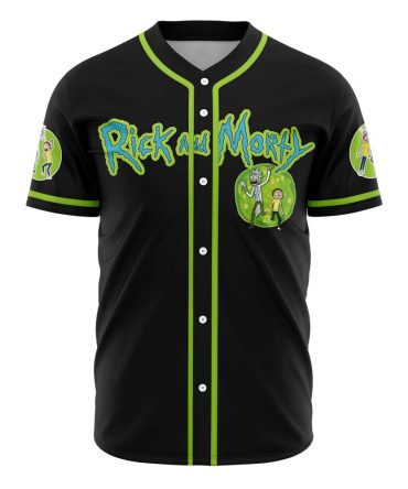 Rick And Morty Baseball Jersey - Premium Black & Green Fan Apparel - Unisex S-Xxl
