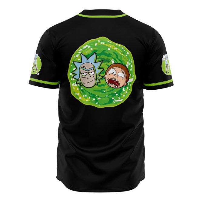 Rick And Morty Baseball Jersey - Premium Black & Green Fan Apparel - Unisex S-Xxl - Image 2