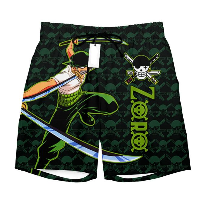 Anime Zoro Swim Trunks – Stylish Men'S Beach Shorts With Sword Design - Image 2