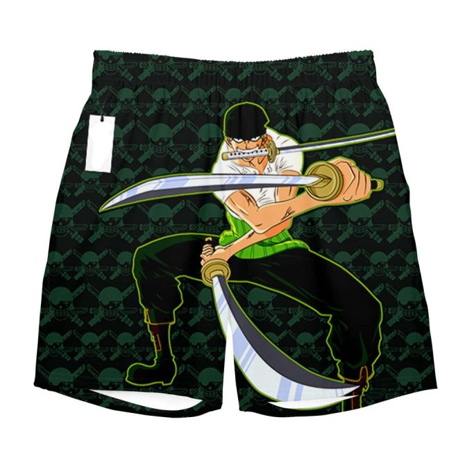 Anime Zoro Swim Trunks – Stylish Men'S Beach Shorts With Sword Design - Image 3