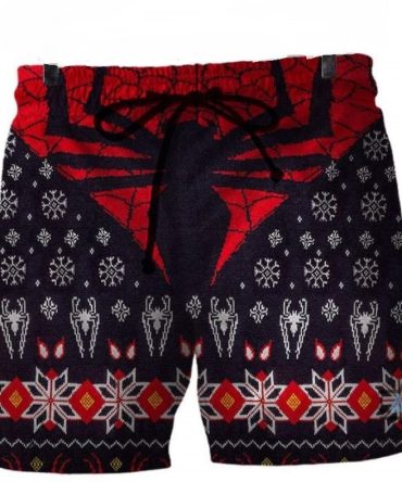 Men'S Superhero-Themed Christmas Knit Shorts – Festive & Stylish Holiday Wear