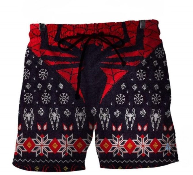 Men'S Superhero-Themed Christmas Knit Shorts – Festive & Stylish Holiday Wear