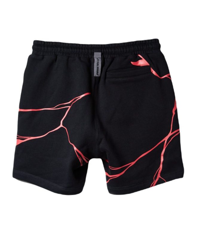 Stylish Black Athletic Shorts With Red Graphic Design – Perfect For Sports & Casual Wear - Image 2
