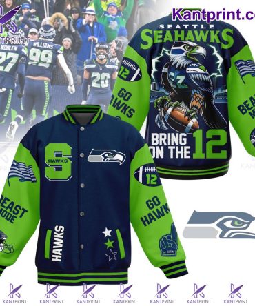 Seattle Seahawks Varsity Jacket - Bold Design, Show Your Team Spirit! Perfect For Fans