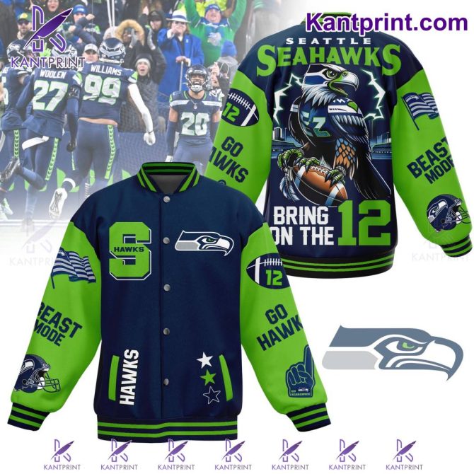 Seattle Seahawks Varsity Jacket - Bold Design, Show Your Team Spirit! Perfect For Fans