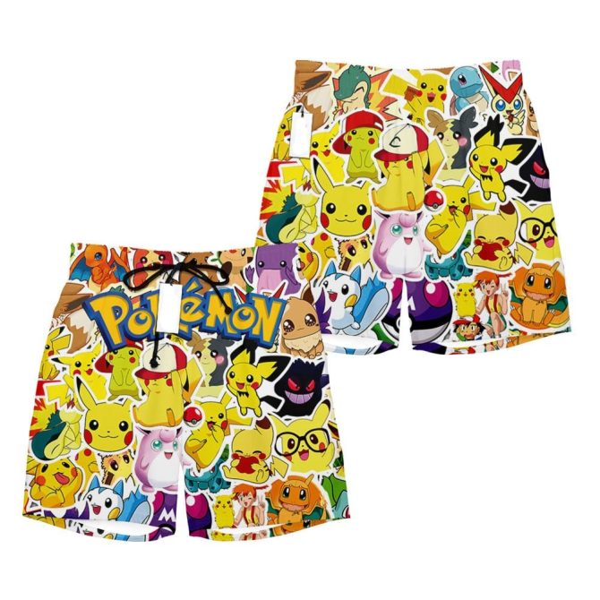 Vibrant Pokémon Character Swim Shorts For Kids & Adults - Perfect For Summer Fun!