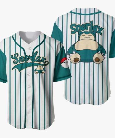 Snorlax Baseball Jersey - Striped Unisex Shirt For Pokémon Fans - Unique Gift Idea