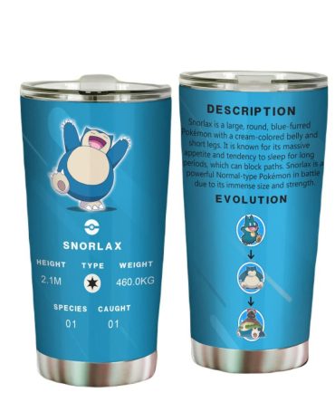 Snorlax Insulated Tumbler - Stainless Steel Travel Mug For Pokémon Fans, 20Oz