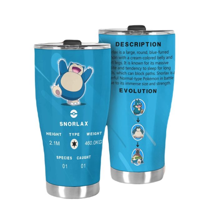 Snorlax Insulated Tumbler - Stainless Steel Travel Mug For Pokémon Fans, 20Oz - Image 2