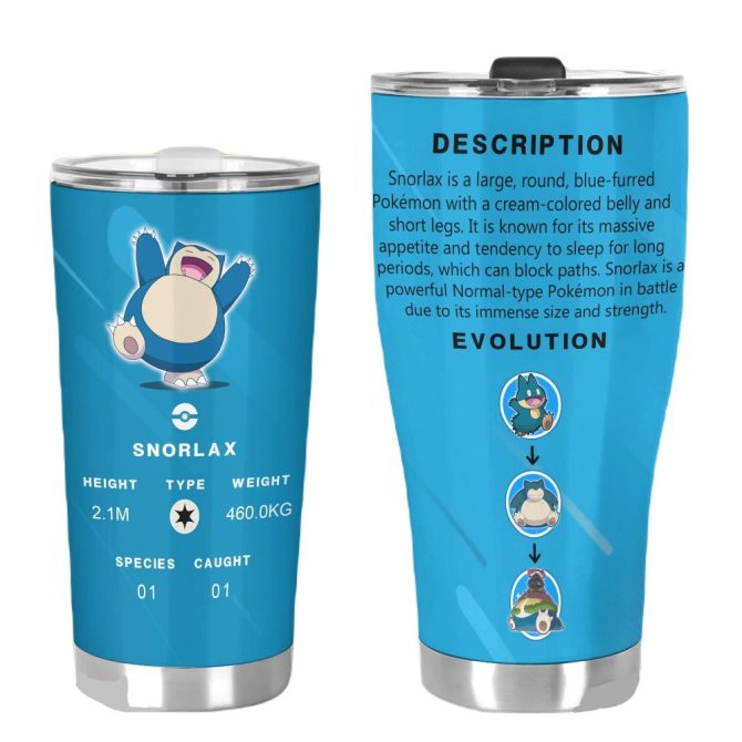 Snorlax Insulated Tumbler - Stainless Steel Travel Mug For Pokémon Fans, 20Oz - Image 3