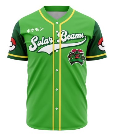 Vibrant Green Solar Beams Baseball Jersey - Unique Design, Perfect For Fans & Collectors!