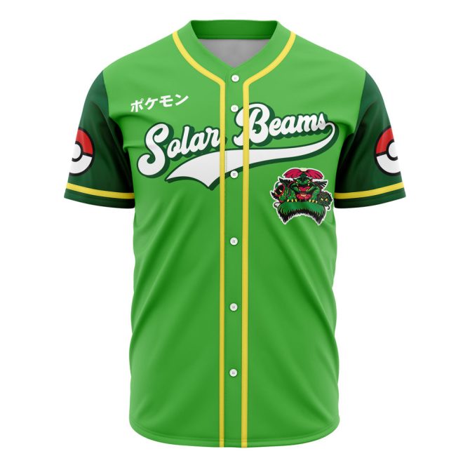 Vibrant Green Solar Beams Baseball Jersey - Unique Design, Perfect For Fans & Collectors!